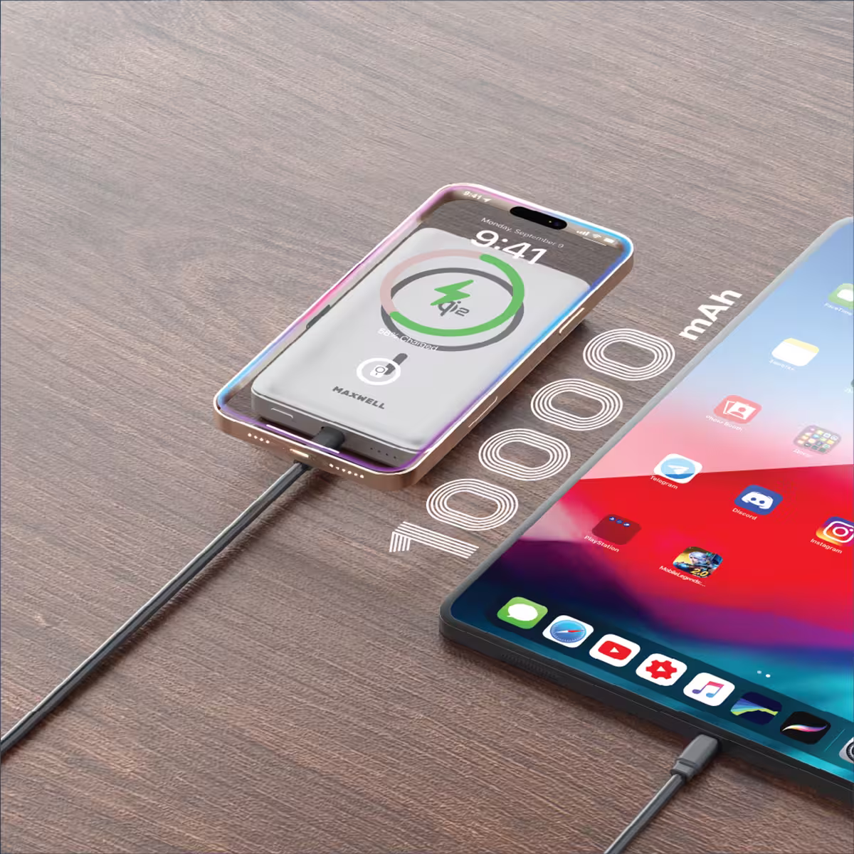 پاوربانک 10000 میلی آمپر مگ سیف maxwell maxgo