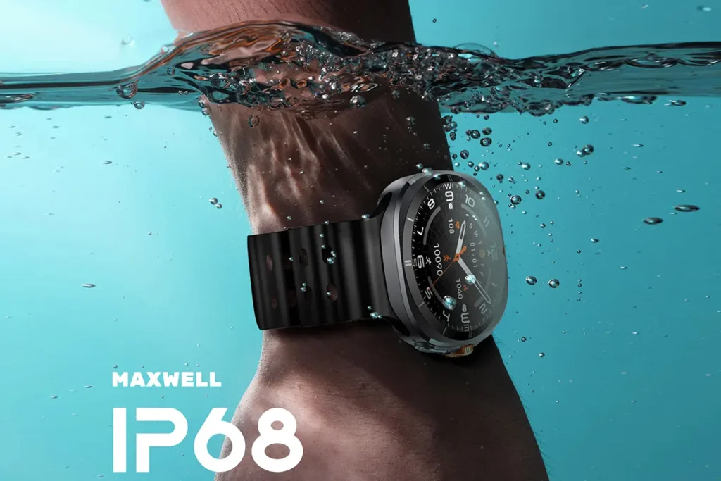 ساعت هوشمند Maxwell Titan در حالت ضد آب با استاندارد IP68 مناسب استفاده روزمره