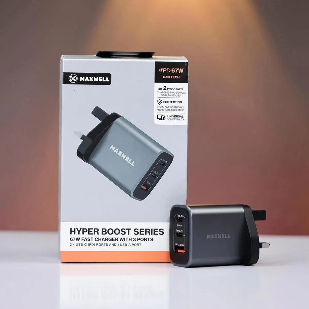 maxwell hyper boost 67w gan fast charger