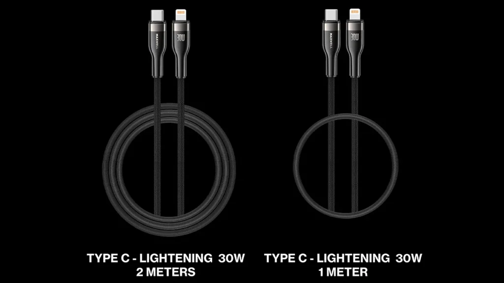 کابل آیفون maxwell مدل 1.2 متر و 2 متری